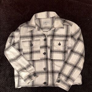 Stylish Black and White Plaid Jacket